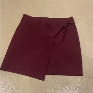 Elegant Burgundy Wrap Skirt